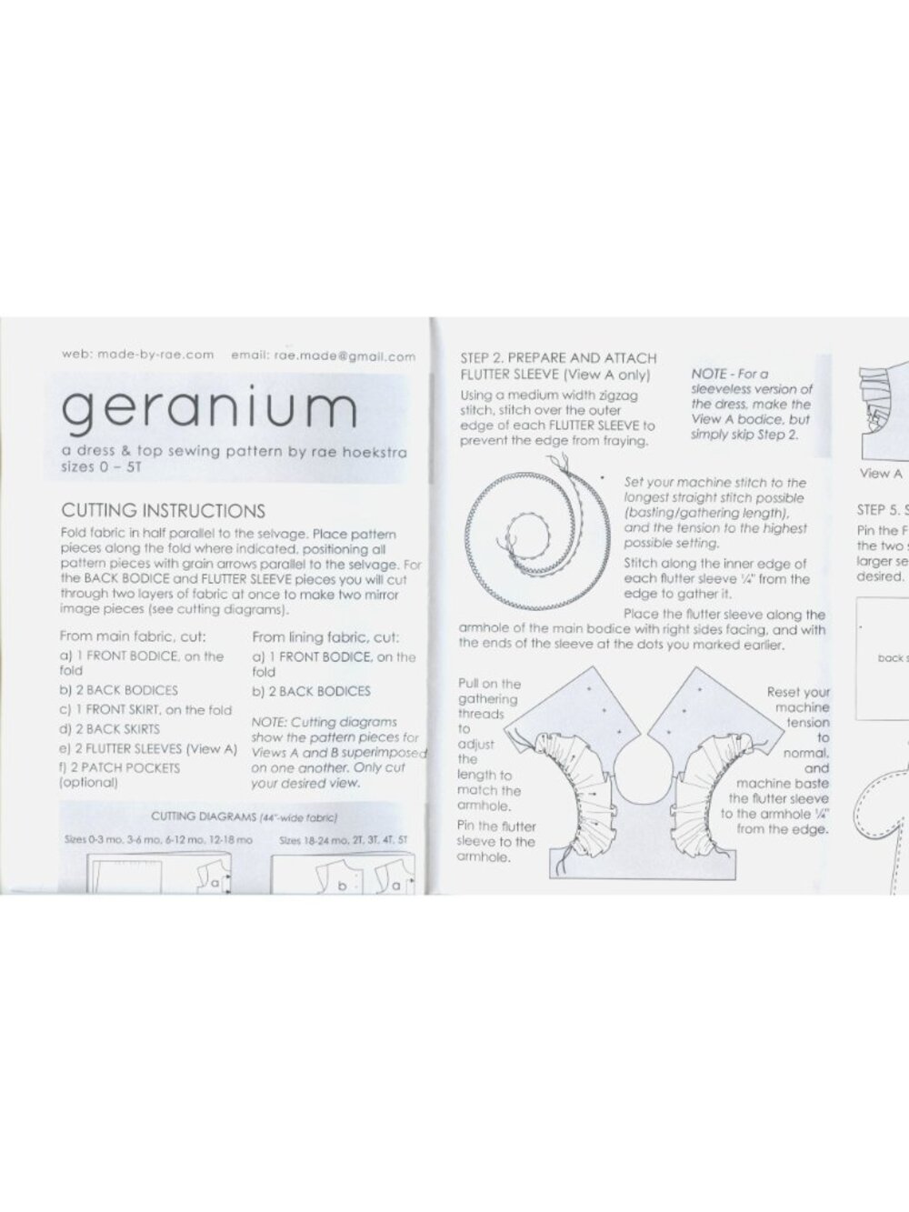 Geranium Dress & Top Sewing Pattern By Made By Rae Sizes 0-5T - Picture 4 of 4